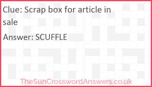 Scrap box for article in sale Answer