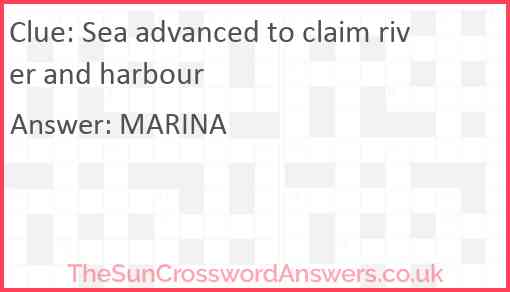 Sea advanced to claim river and harbour Answer