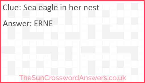 Sea eagle in her nest Answer