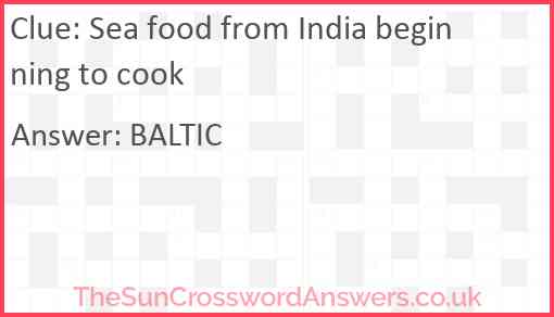 Sea food from India beginning to cook Answer