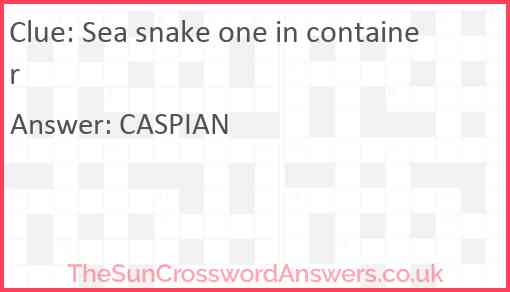 Sea snake one in container Answer