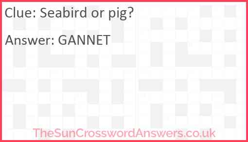 Seabird or pig? Answer