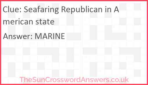 Seafaring Republican in American state Answer