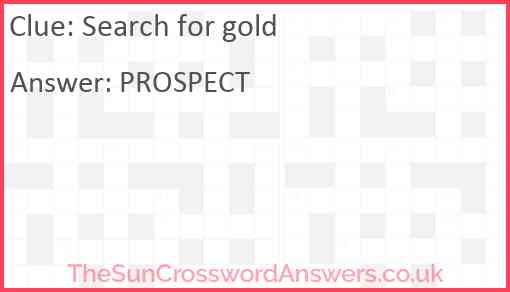 Search for gold Answer