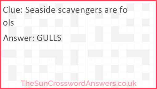Seaside scavengers are fools Answer