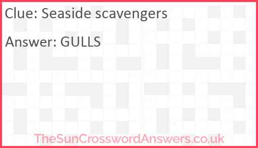 Seaside scavengers Answer
