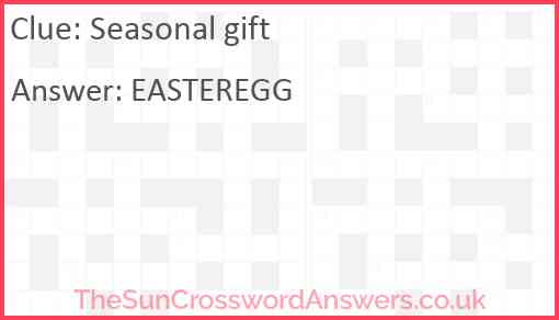 Seasonal gift Answer