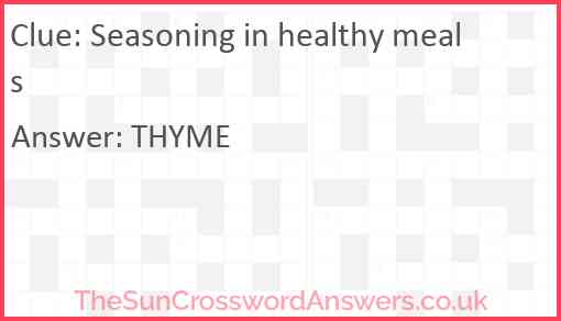 Seasoning in healthy meals Answer