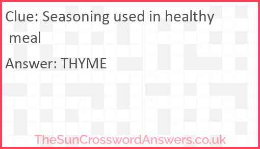 Seasoning used in healthy meal Answer