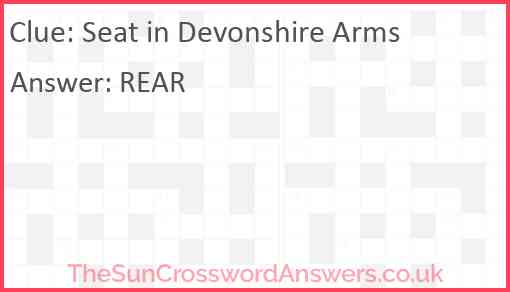 Seat in Devonshire Arms Answer