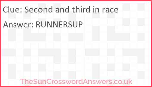 Second and third in race Answer