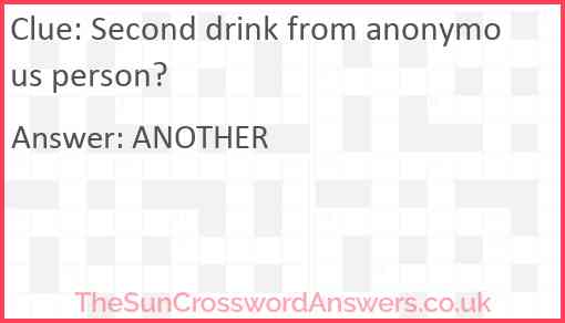 Second drink from anonymous person? Answer