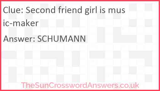 Second friend girl is music-maker Answer
