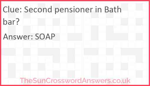 Second pensioner in Bath bar? Answer