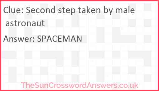 Second step taken by male astronaut Answer