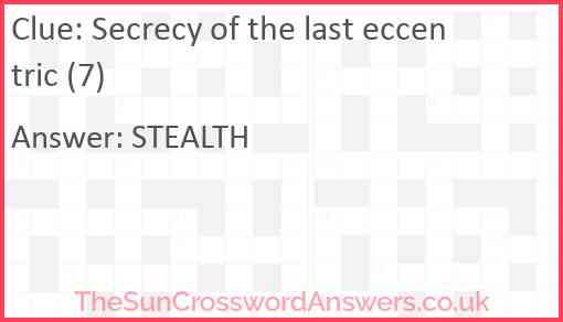 Secrecy of the last eccentric (7) Answer