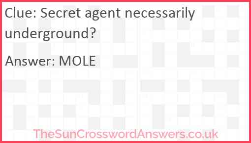 Secret agent necessarily underground? Answer