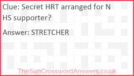 Secret HRT arranged for NHS supporter? Answer