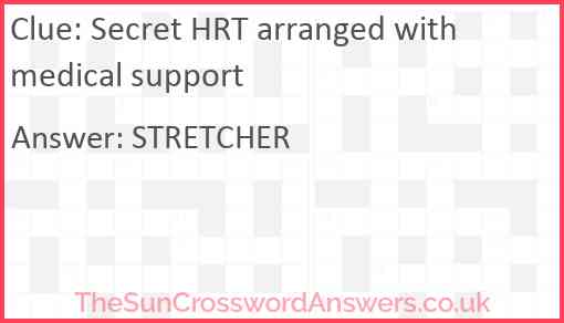 Secret HRT arranged with medical support Answer