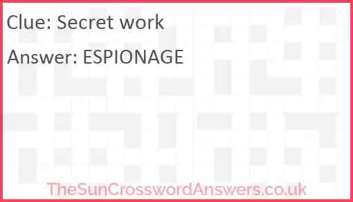 Secret work Answer