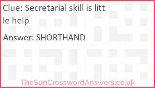 Secretarial skill is little help Answer