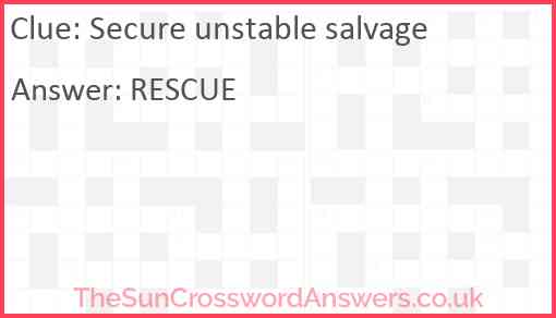 Secure unstable salvage Answer