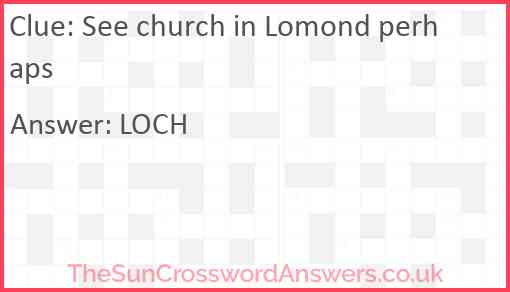 See church in Lomond perhaps Answer