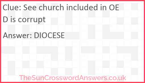 See church included in OED is corrupt Answer