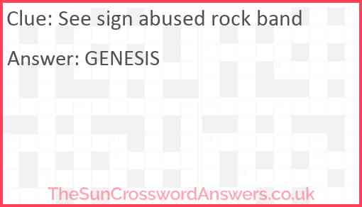 See sign abused rock band Answer