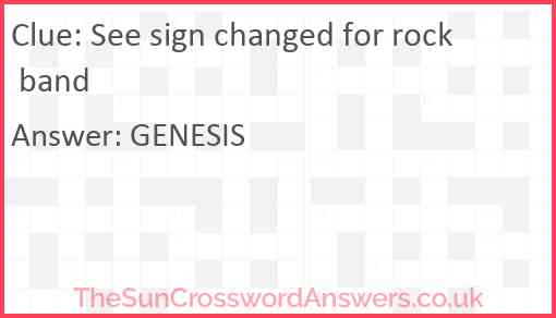 See sign changed for rock band Answer