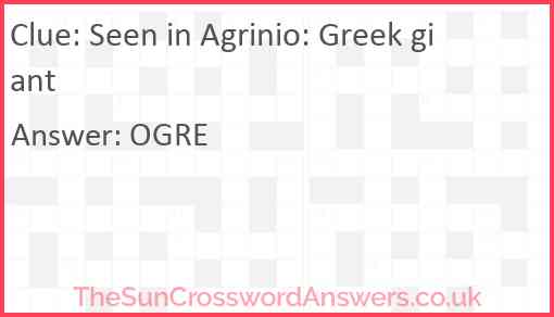 Seen in Agrinio: Greek giant Answer
