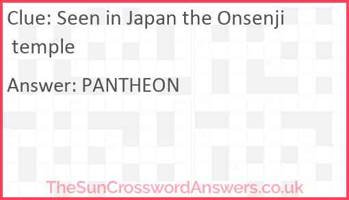 Seen in Japan the Onsenji temple Answer