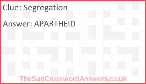 Segregation Answer