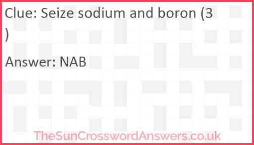 Seize sodium and boron (3) Answer