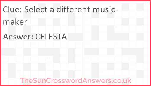 Select a different music-maker Answer