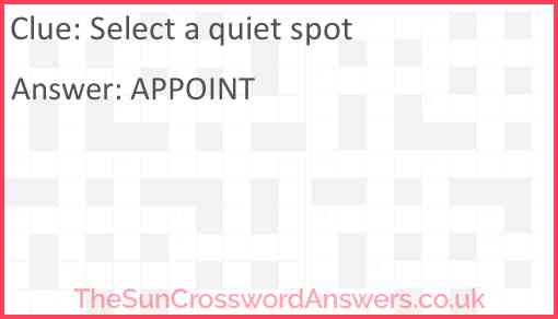 Select a quiet spot Answer