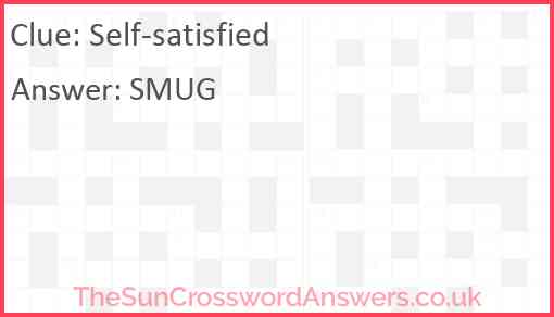 Self satisfied crossword clue TheSunCrosswordAnswers co uk