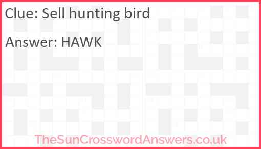 Sell hunting bird Answer