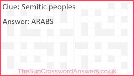 Semitic peoples Answer