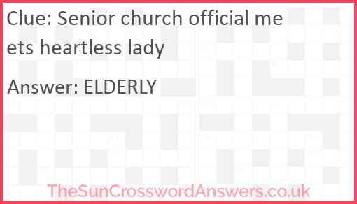 Senior church official meets heartless lady Answer