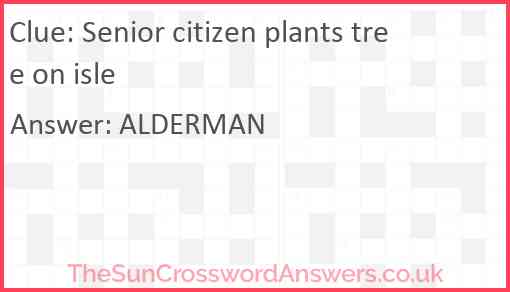 Senior citizen plants tree on isle Answer