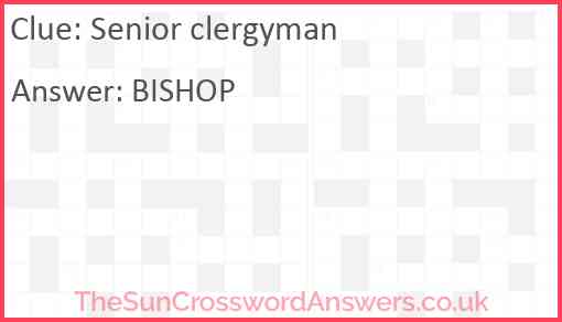 Senior clergyman Answer