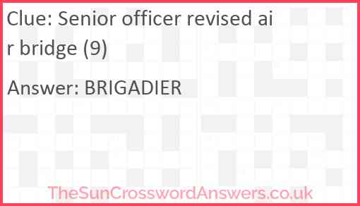 Senior officer revised air bridge (9) Answer