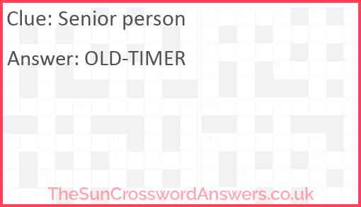Senior person Answer