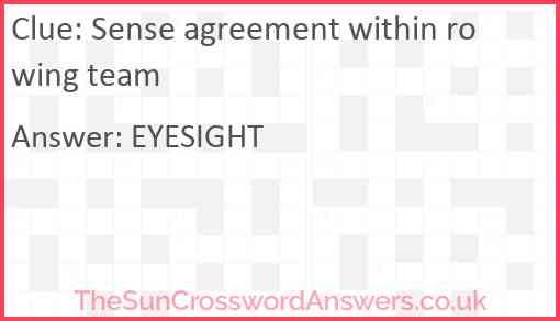 Sense agreement within rowing team Answer