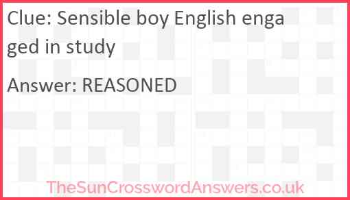 Sensible boy English engaged in study Answer