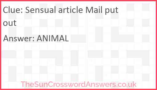 Sensual article Mail put out Answer