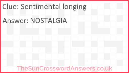 Sentimental longing Answer