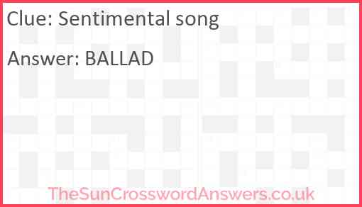 Sentimental song Answer