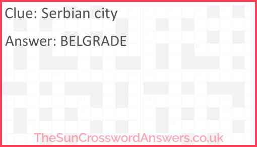 Serbian city Answer
